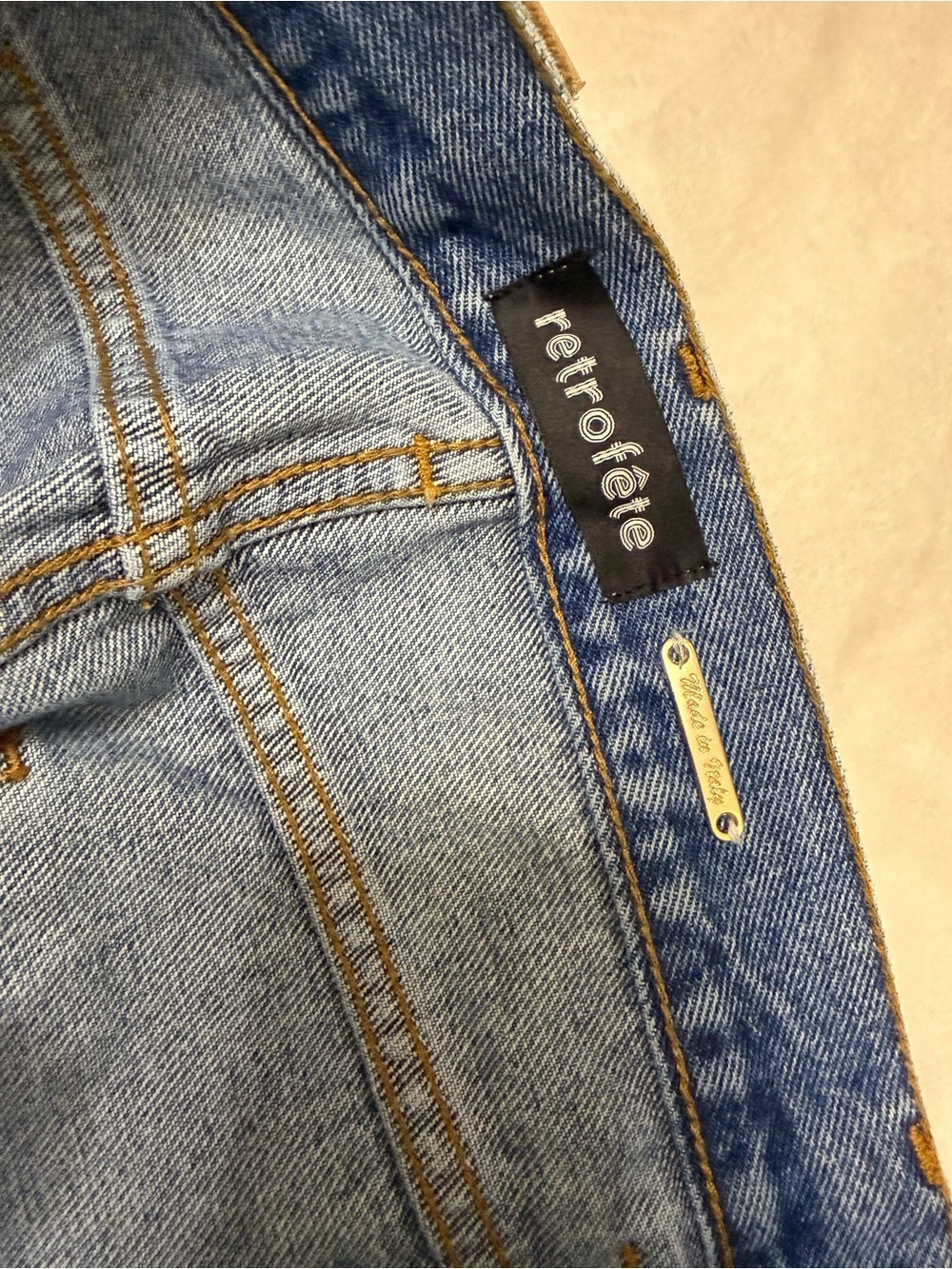 RETROFĂTE NEW Distressed Designer Vintage Denim Set Jean Jacket and Pants - Picture 11 of 15